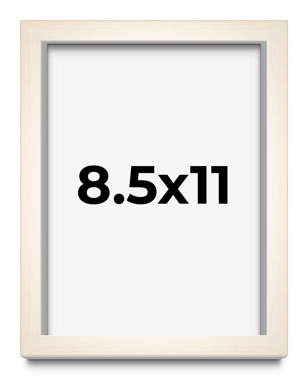 Photo Size Minimalist White Picture Frame - UV Acrylic, Foam Board Backing, Hanging Hardware